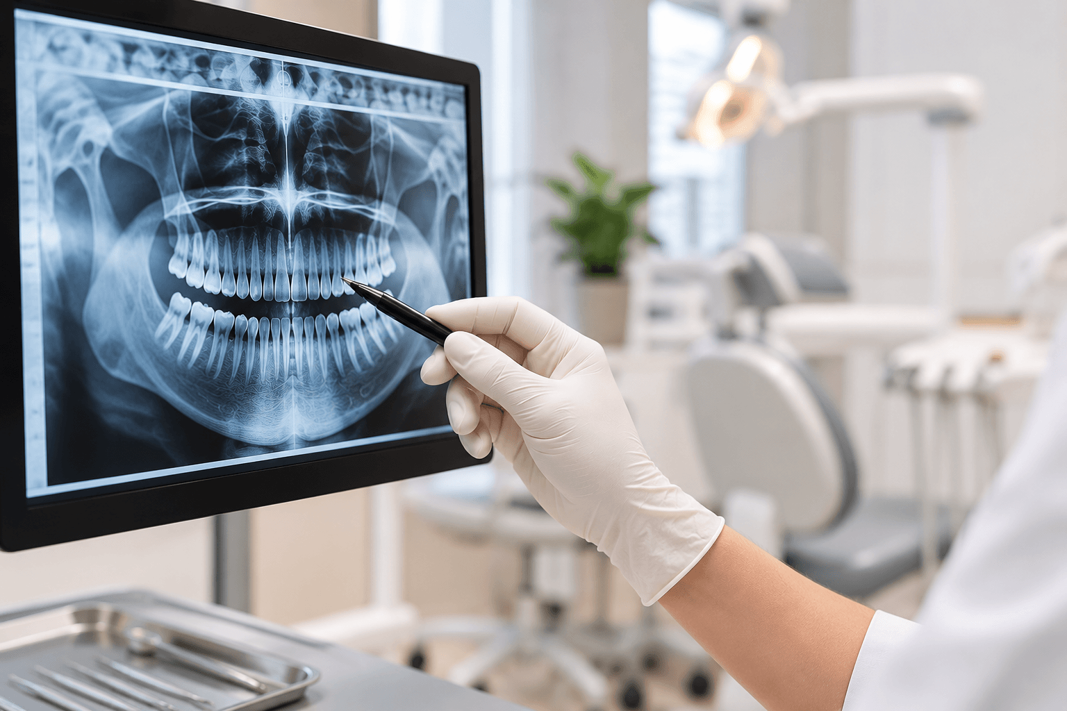 Avaliação por imagem durante check-up dental na PGK Odontologia em São Paulo
