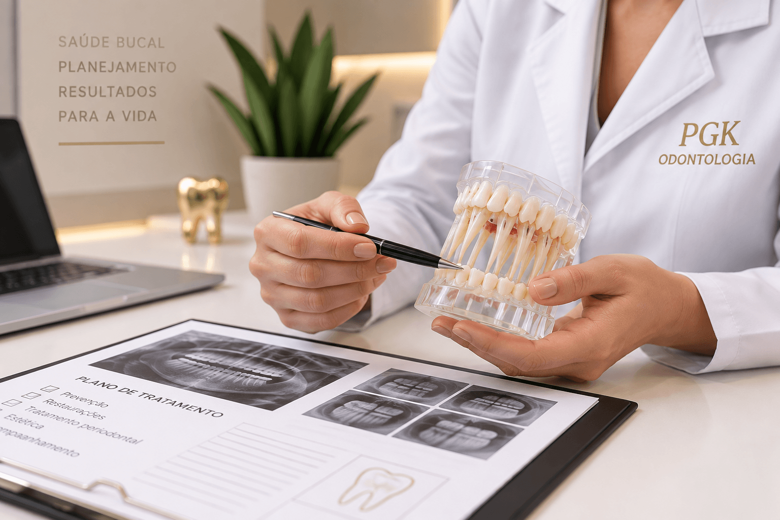 Planejamento após check-up dental na PGK Odontologia em São Paulo
